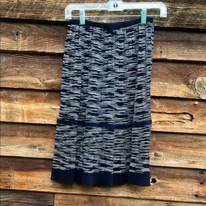 Missoni Black and White Midi Pencil Skirt with bow elastic waist